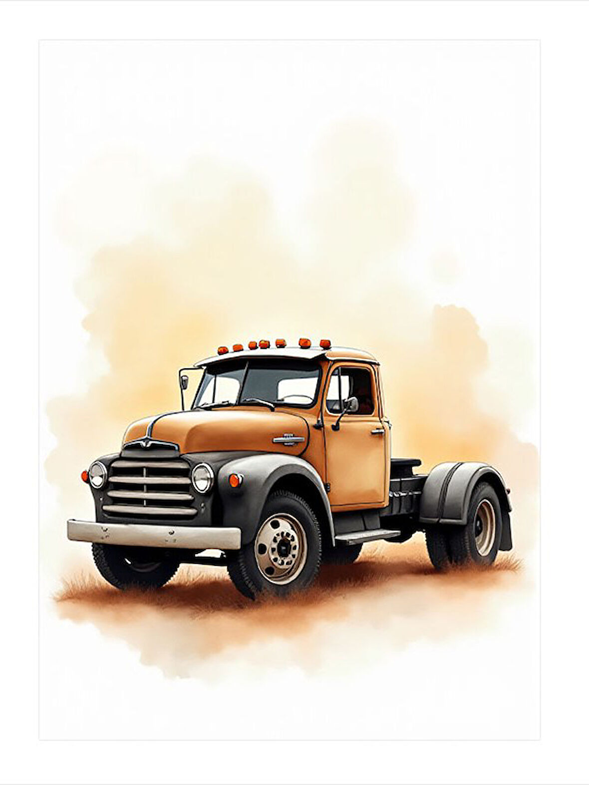 Eski Kamyon Sanatı Model Ahşap Tablo