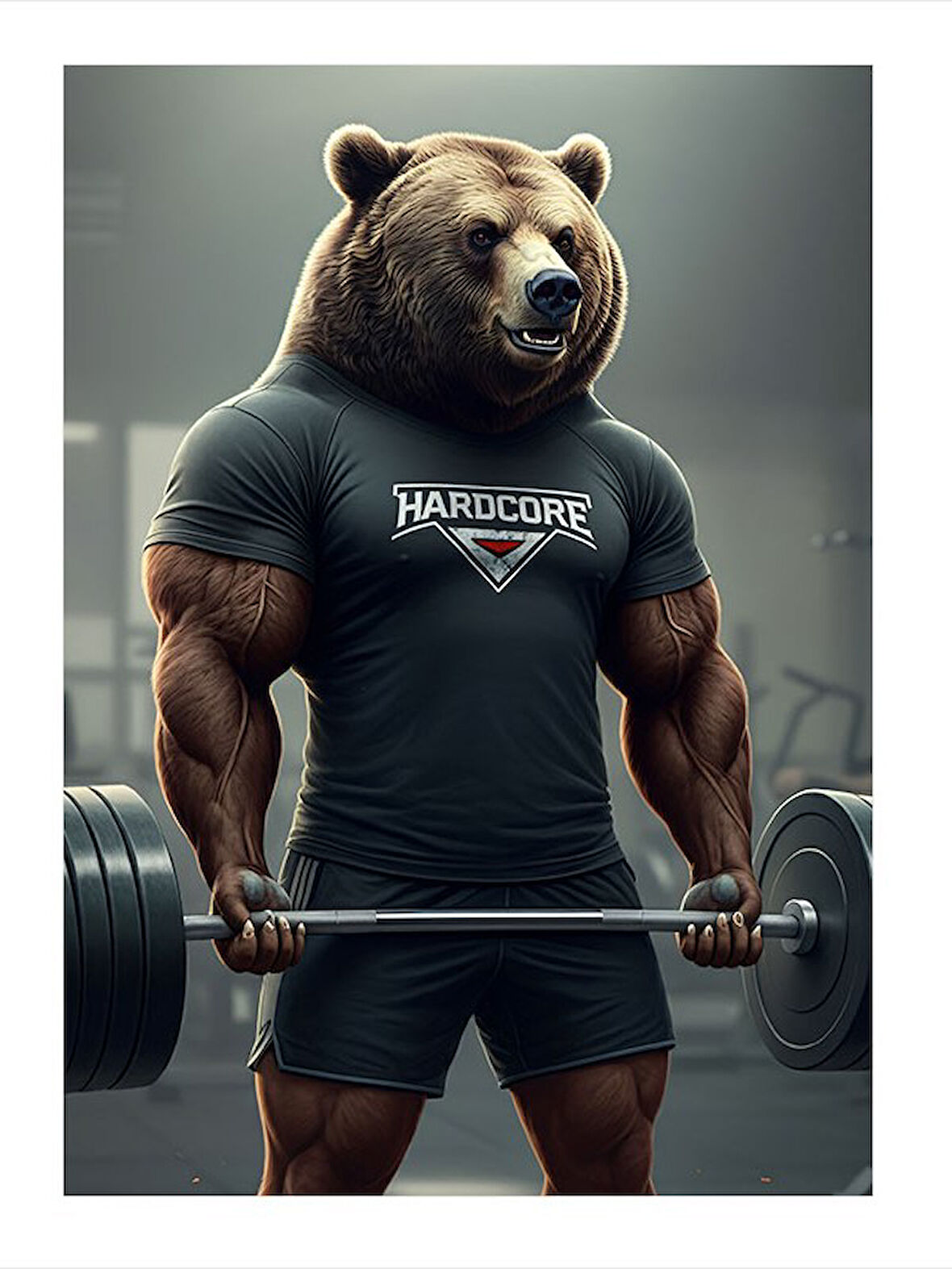 Kaslı Ayı Vücutçu Mdf Tablo