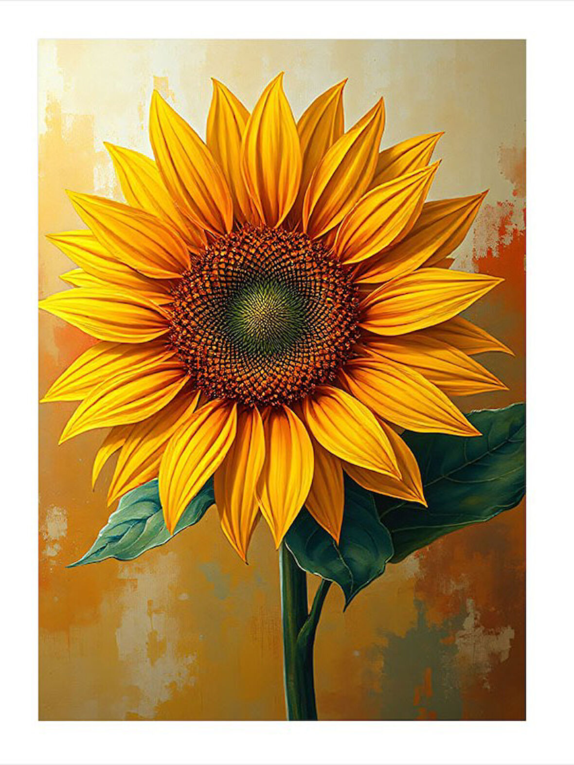 Günebakan Çiçeği Sanatı Modern Ahşap Tablo