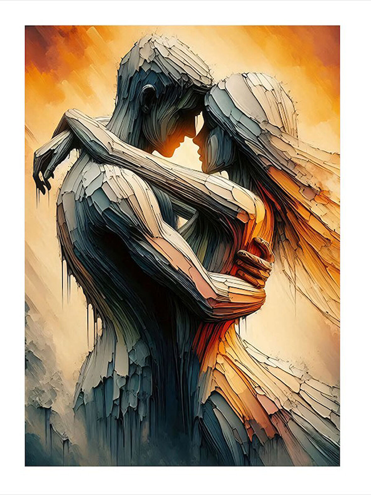 Soyut İnsan Figürü Dekoratif Mdf Tablo