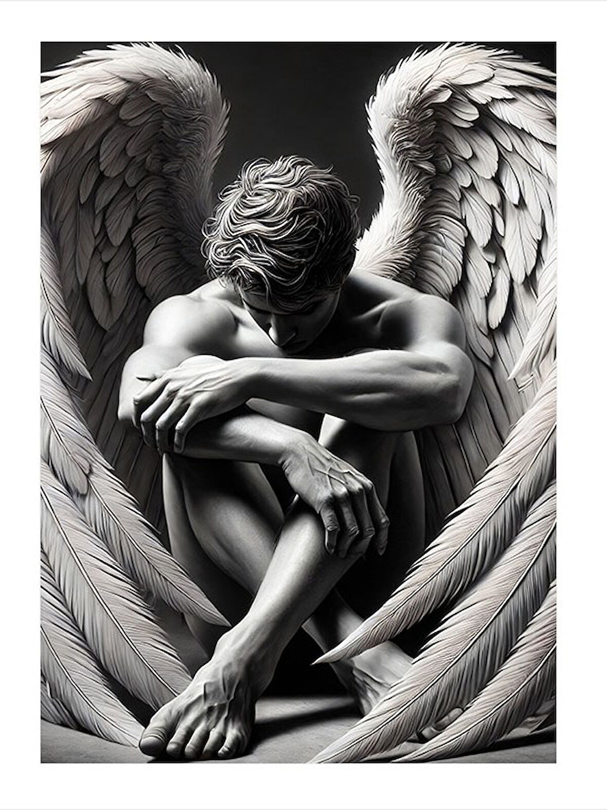 Kanatlı Adam Figür Hediyelik Ahşap Tablo