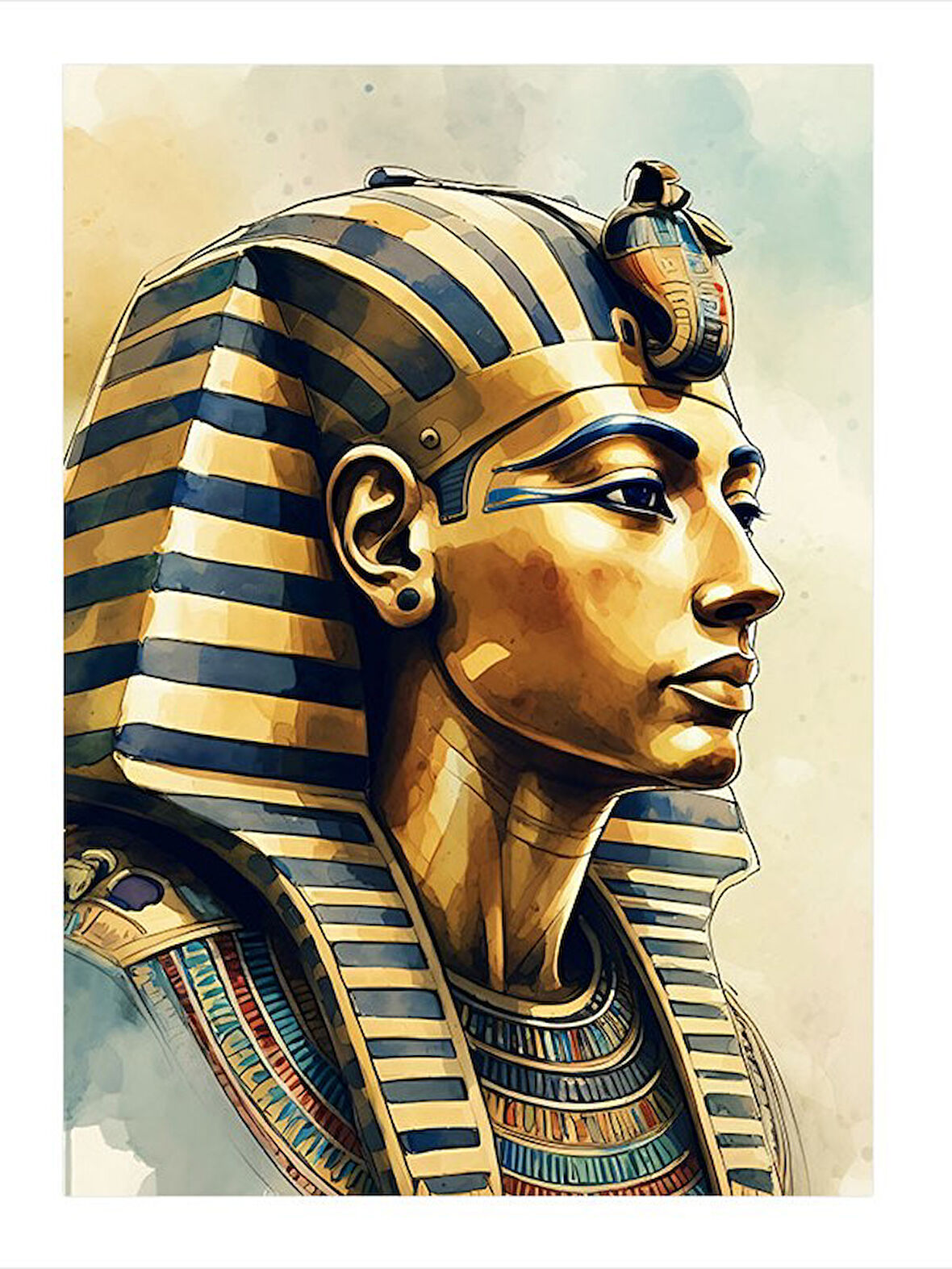 Firavun Portresi Hediyelik Ahşap Tablo