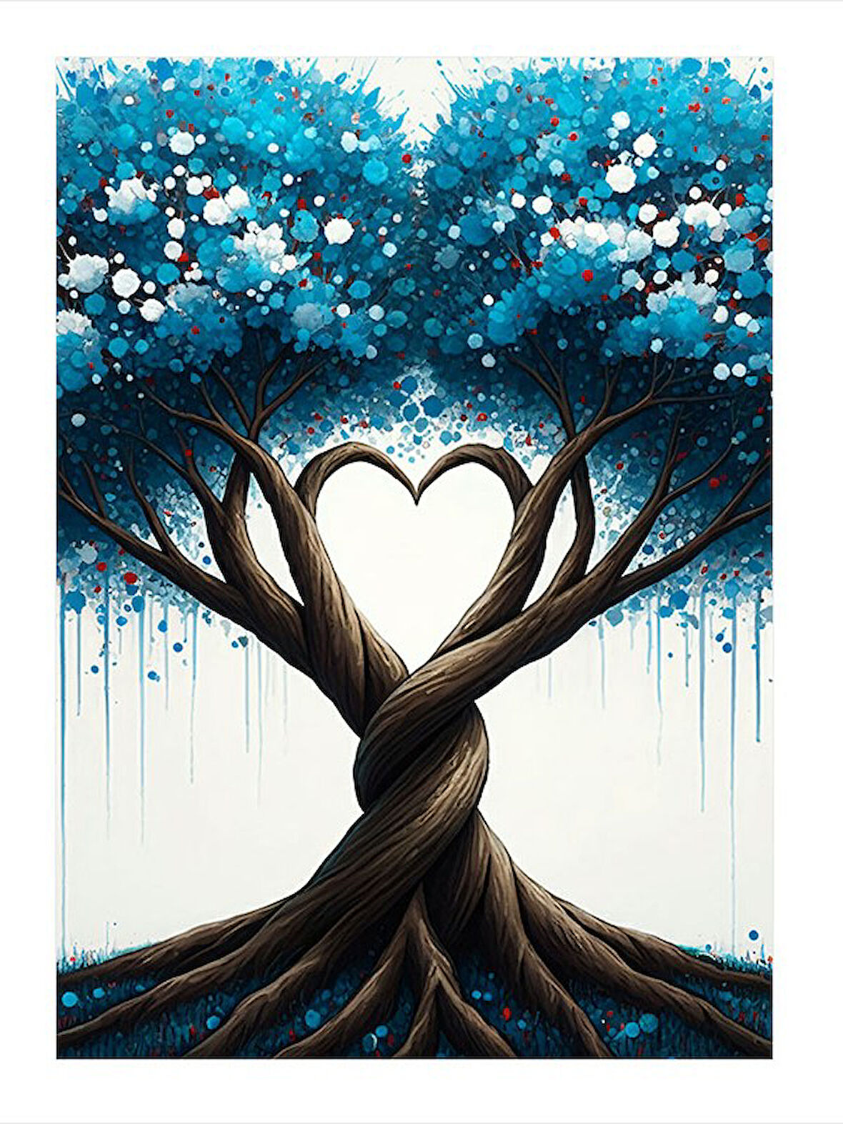 Kalp Şeklinde Ağaçlar Mdf poster