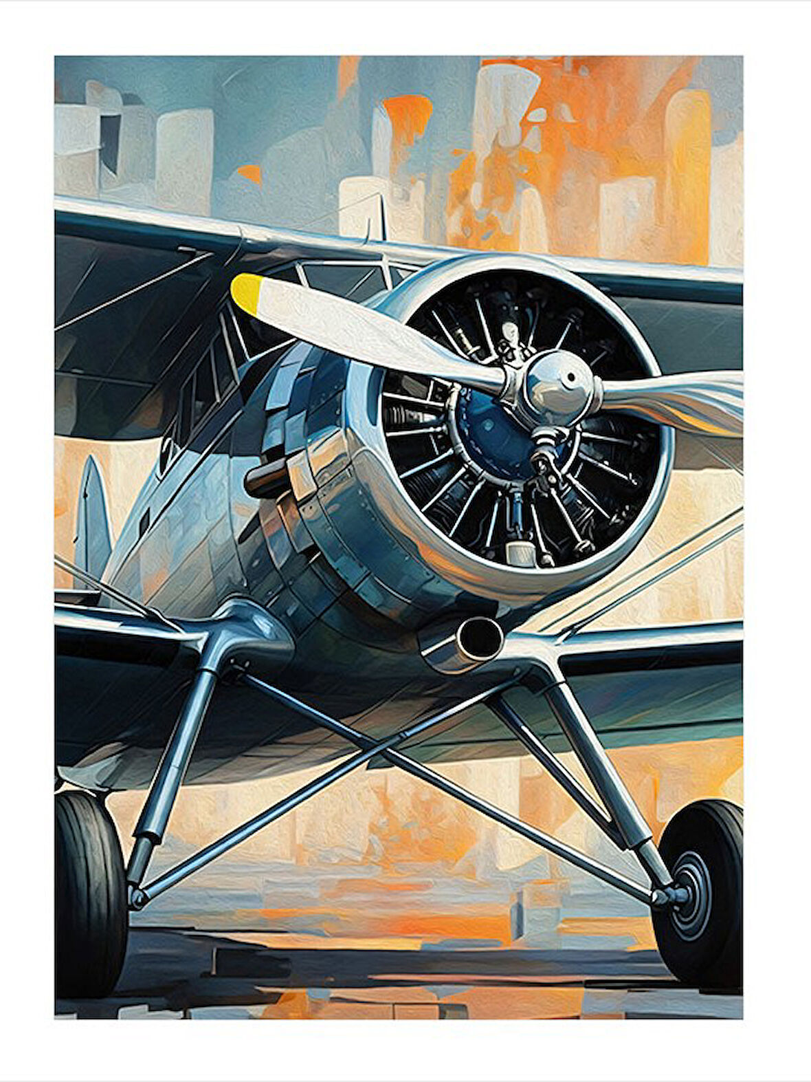 Retro Savaş Uçağı Mdf poster