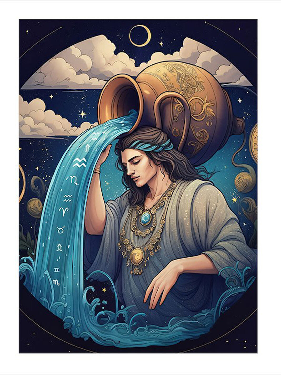 Kova Burcu Tasviri Art Mdf Tablo