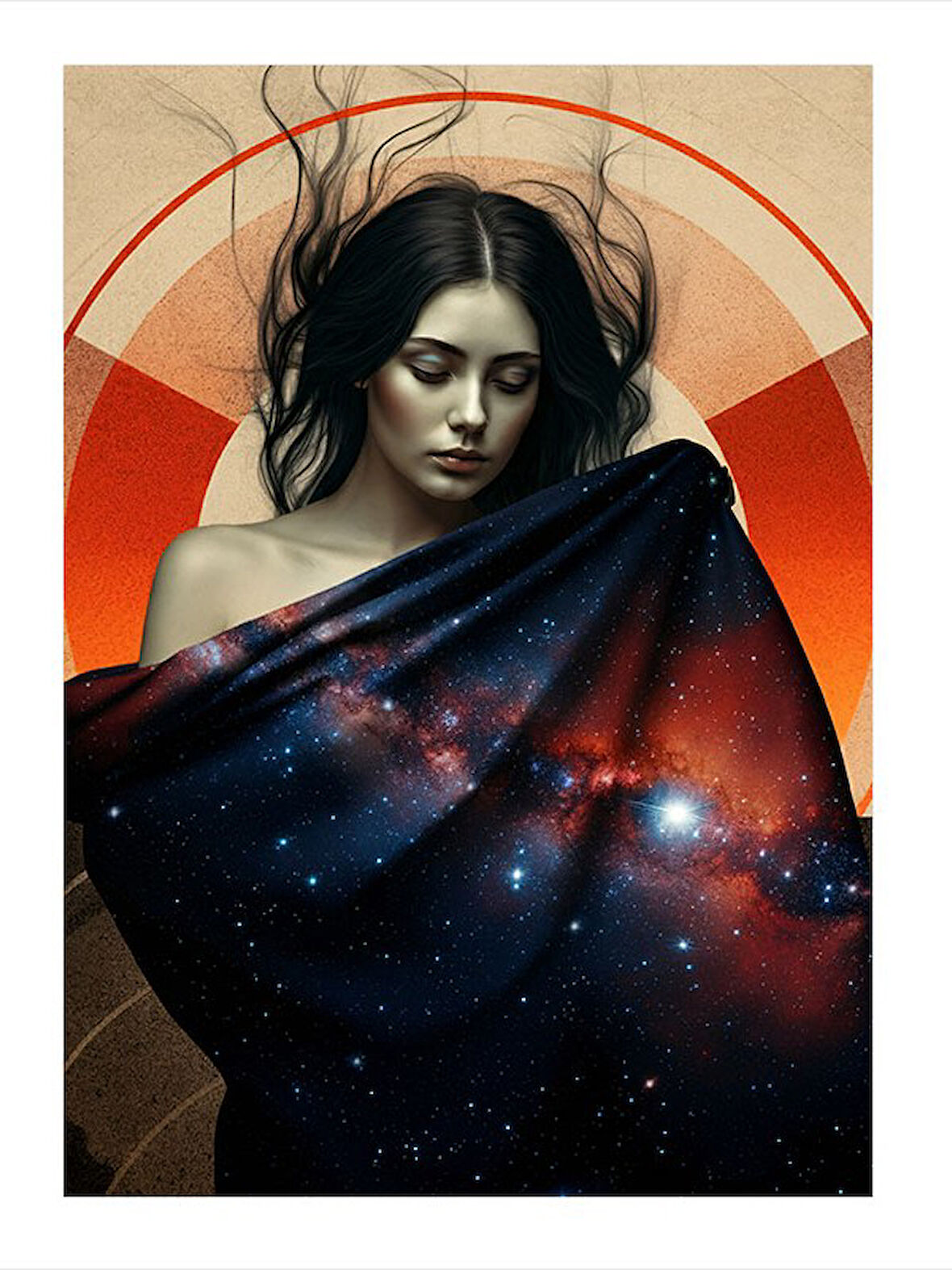 Evreni Giyen Kadın Modern Mdf Tablo