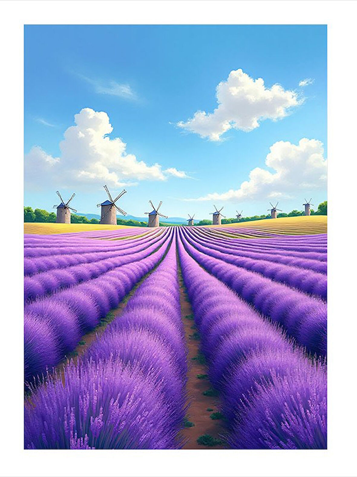 Lavanta Tarlası Manzarası Hediyelik Mdf Tablo