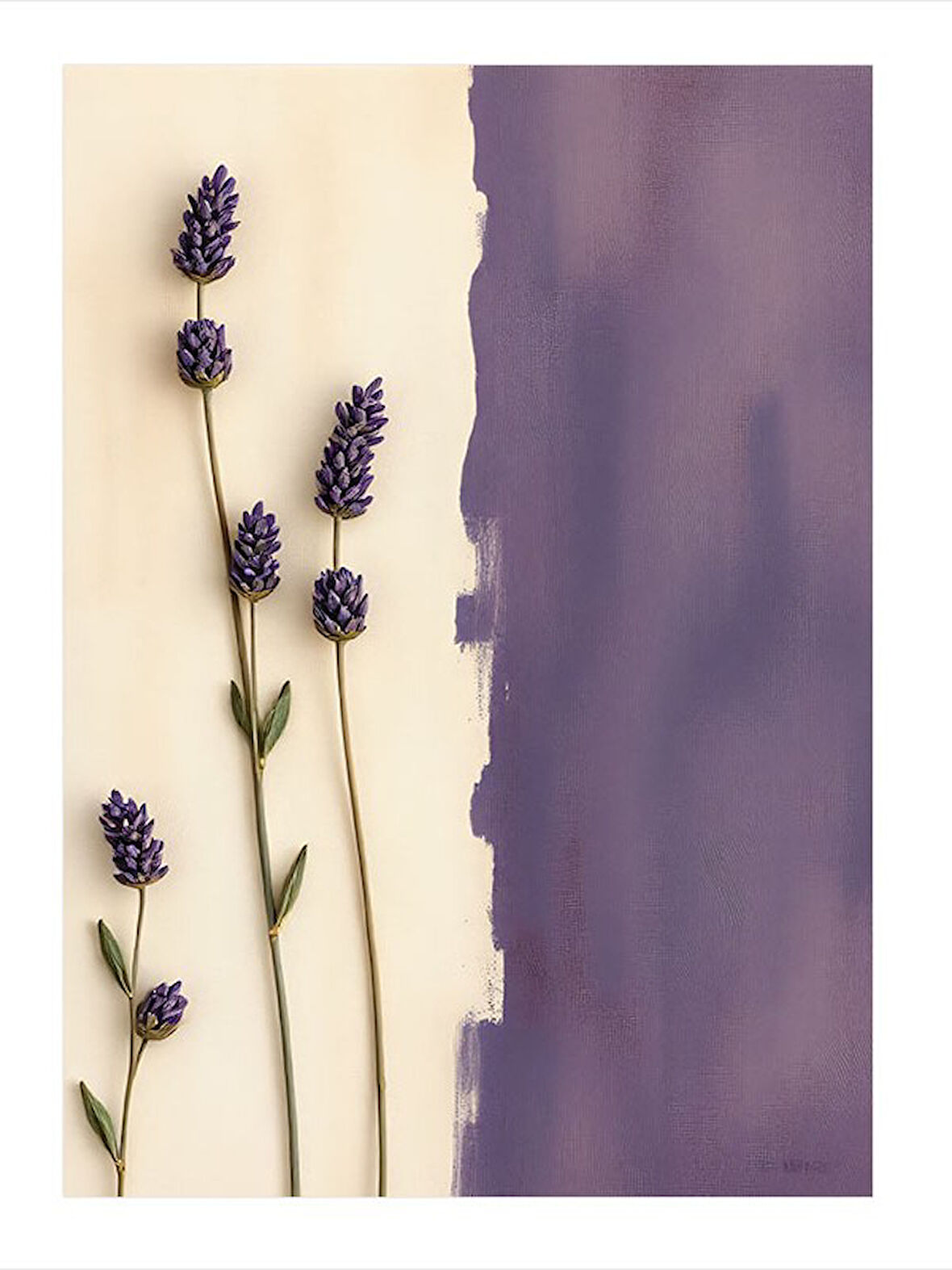 Lavanta Çiçeği Deseni Dekoratif ahşap Tablo