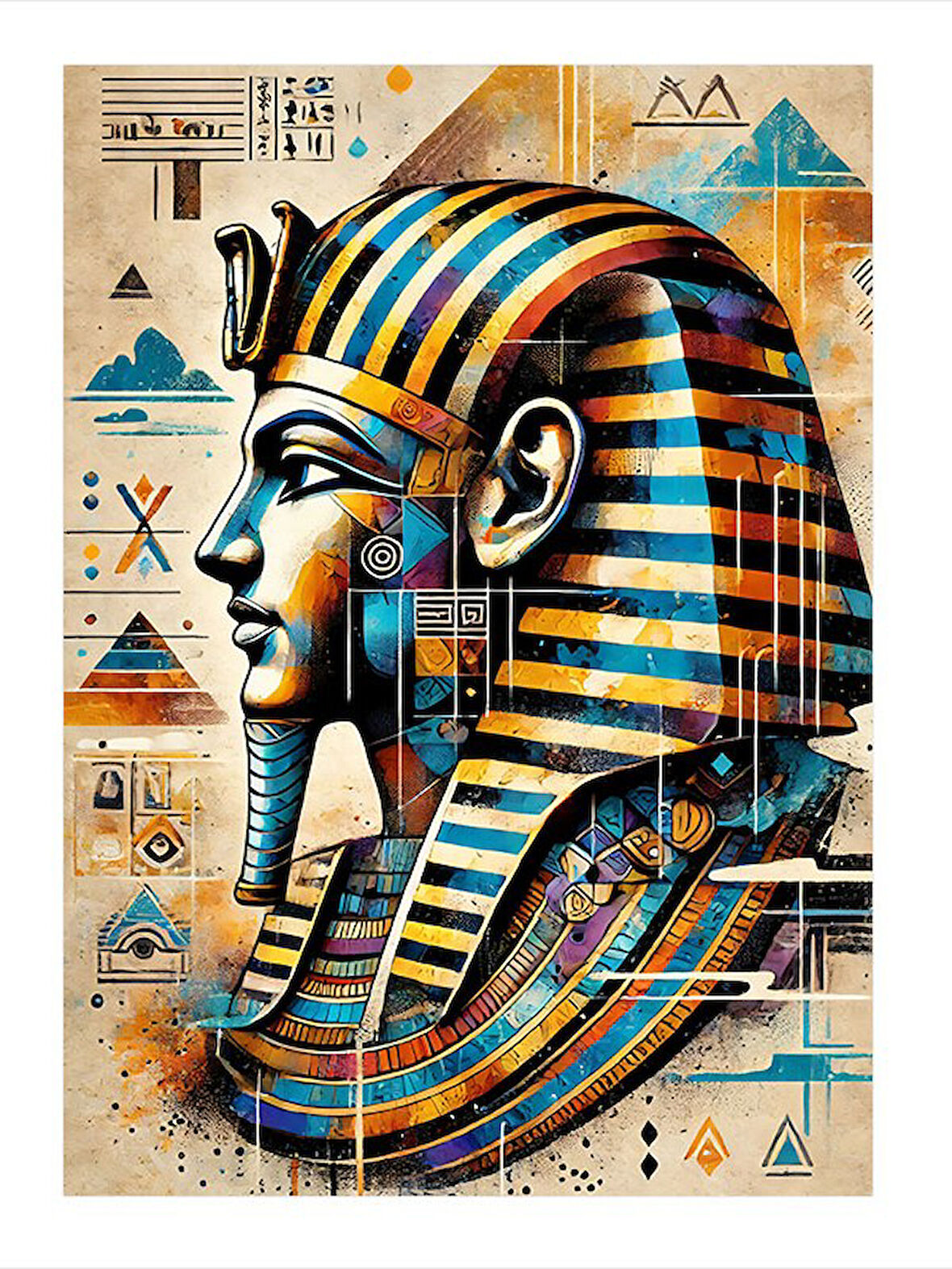 Firavun Portresi Sanatı Model Mdf tablo