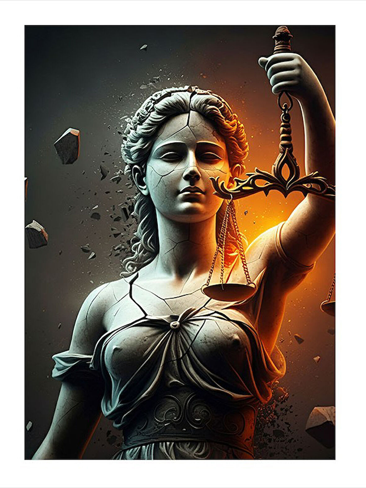 Adalet Heykeli Figürü Mdf Tablo