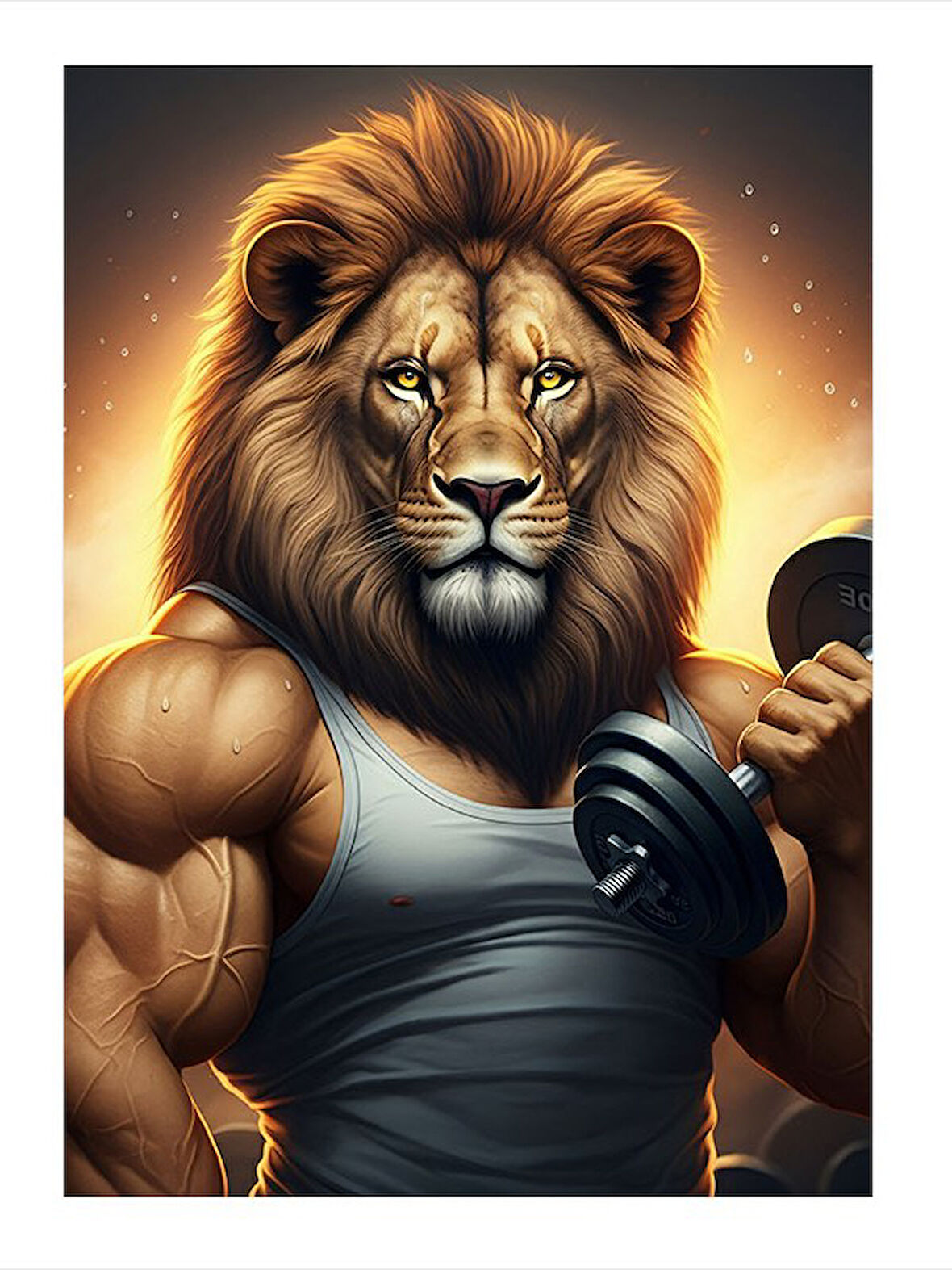 Kaslı Aslan Portresi Model Ahşap Tablo