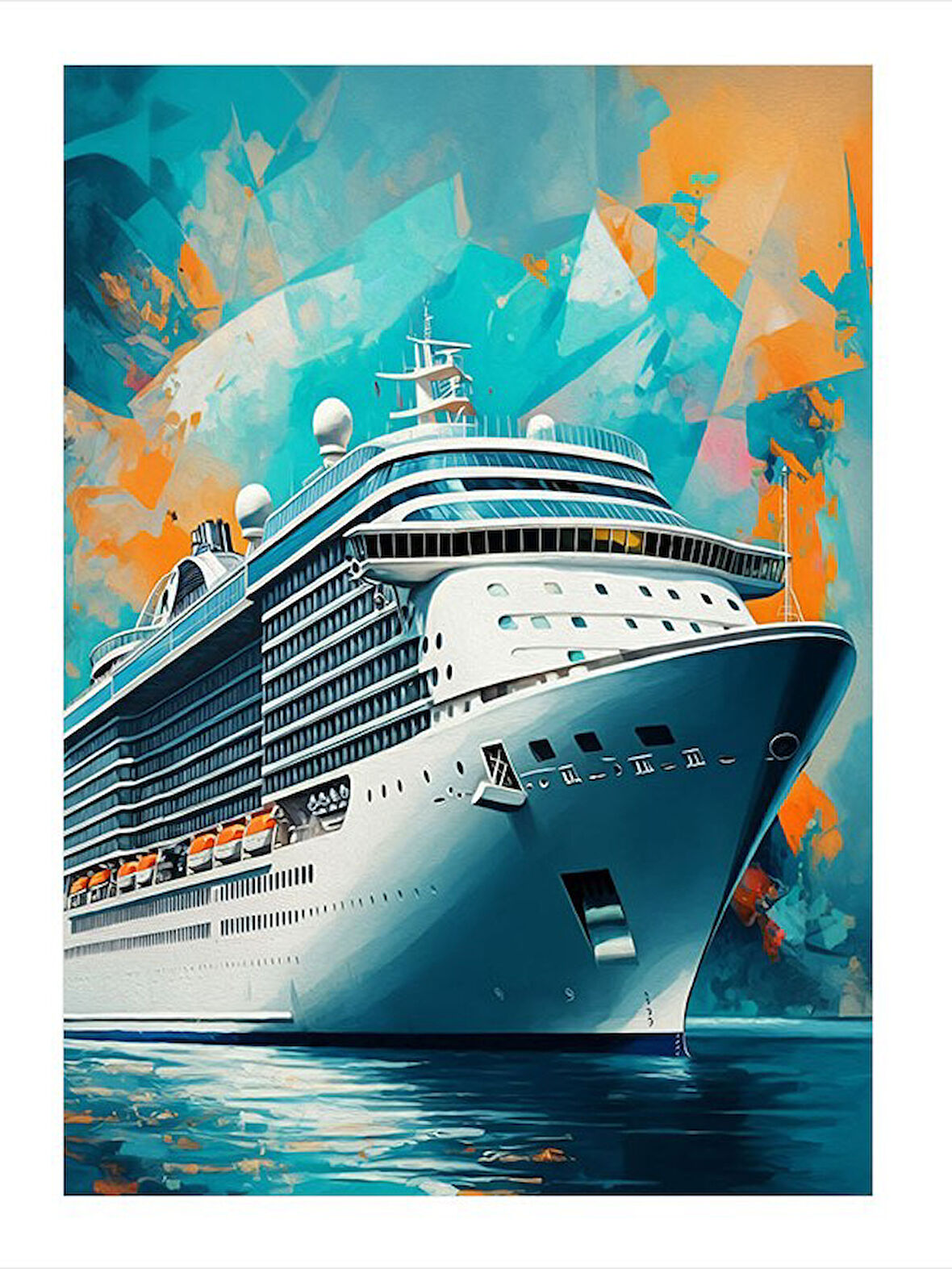 Büyük Yolcu Gemisi Modern Ahşap Tablo