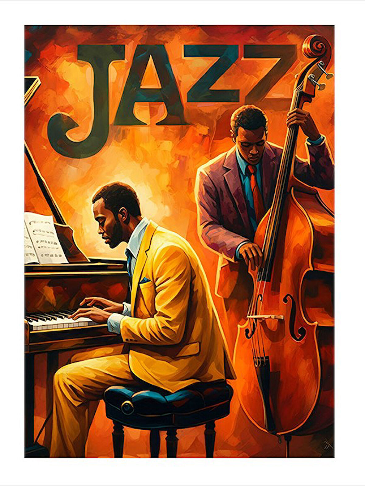 Caz Müzik Sanatçısı Mdf Tablo