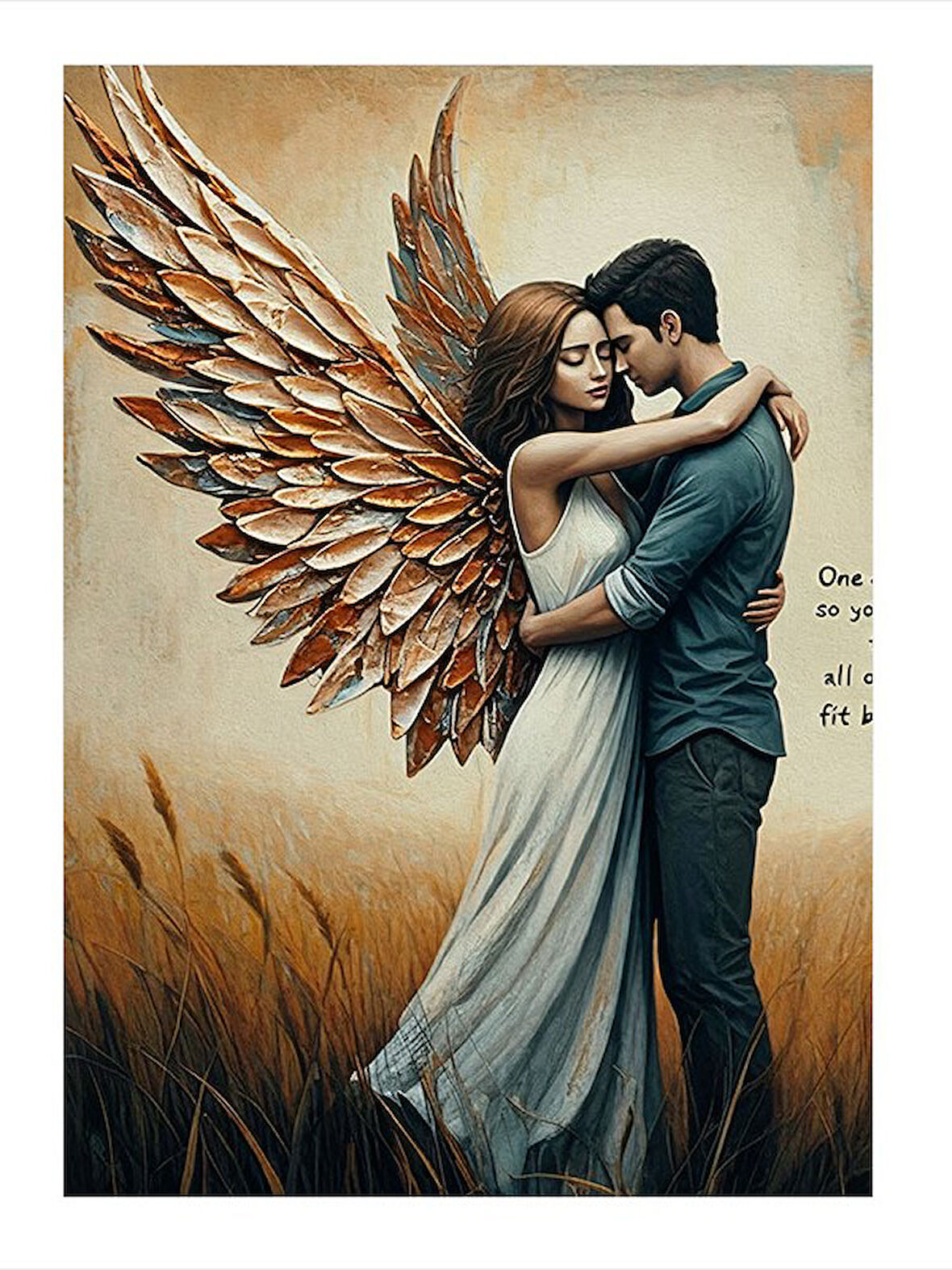 Kanatlı Sarılan Çift Tasarım Mdf Tablo