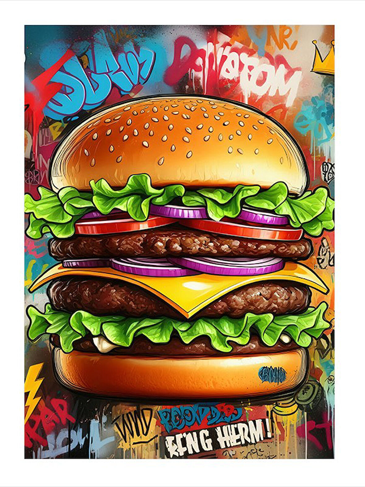 Katlı Büyük Hamburger Mdf poster