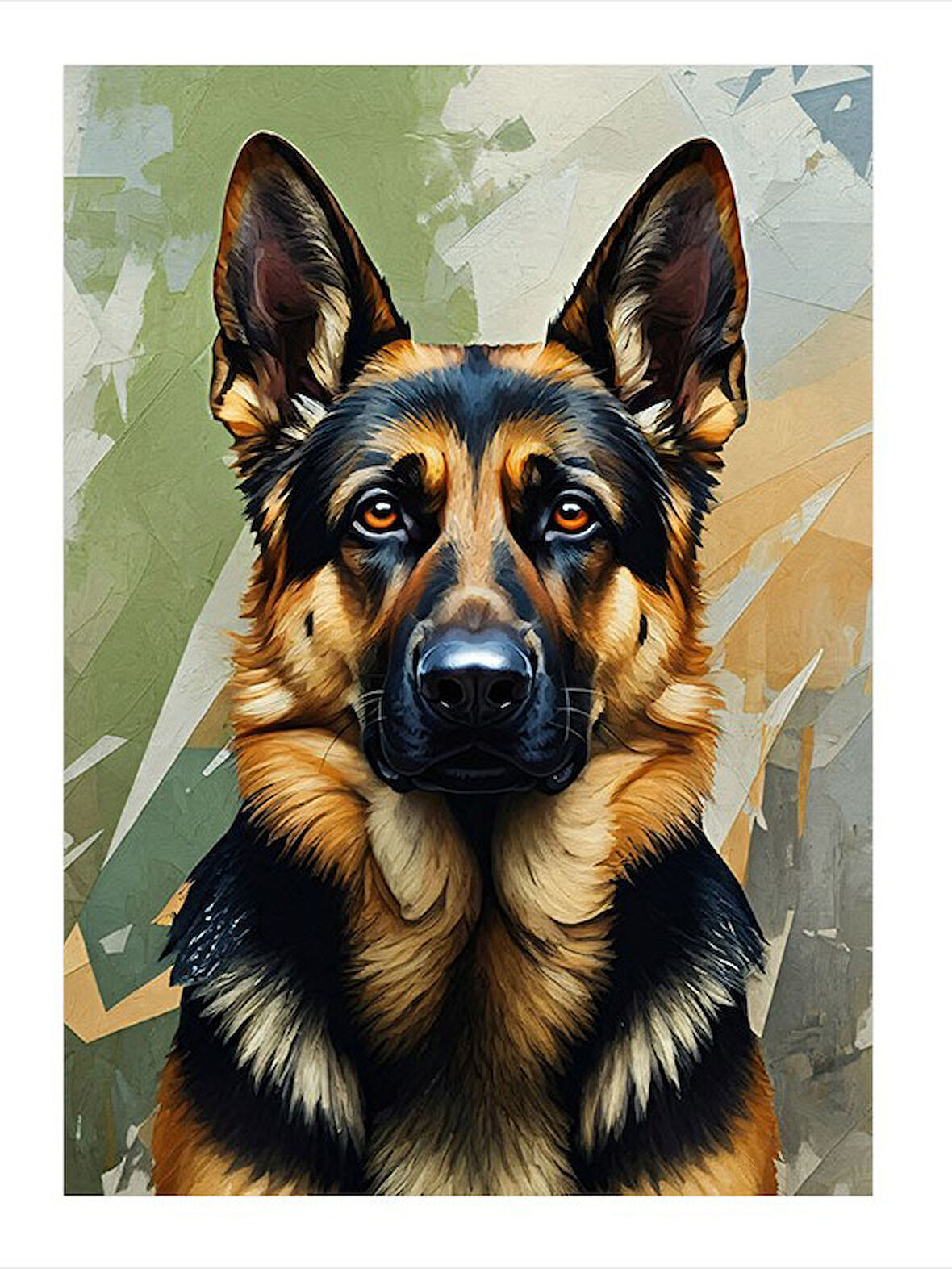 Alman Çoban Köpeği Portresi Art Mdf Poster