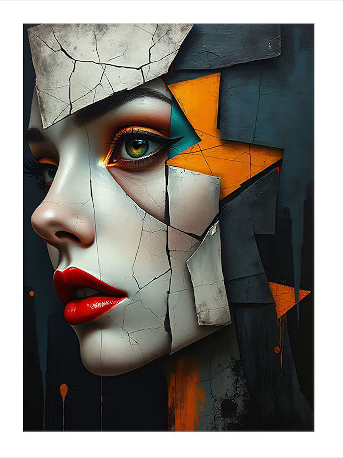 Modern Kadın Portresi Dekoratif ahşap Tablo