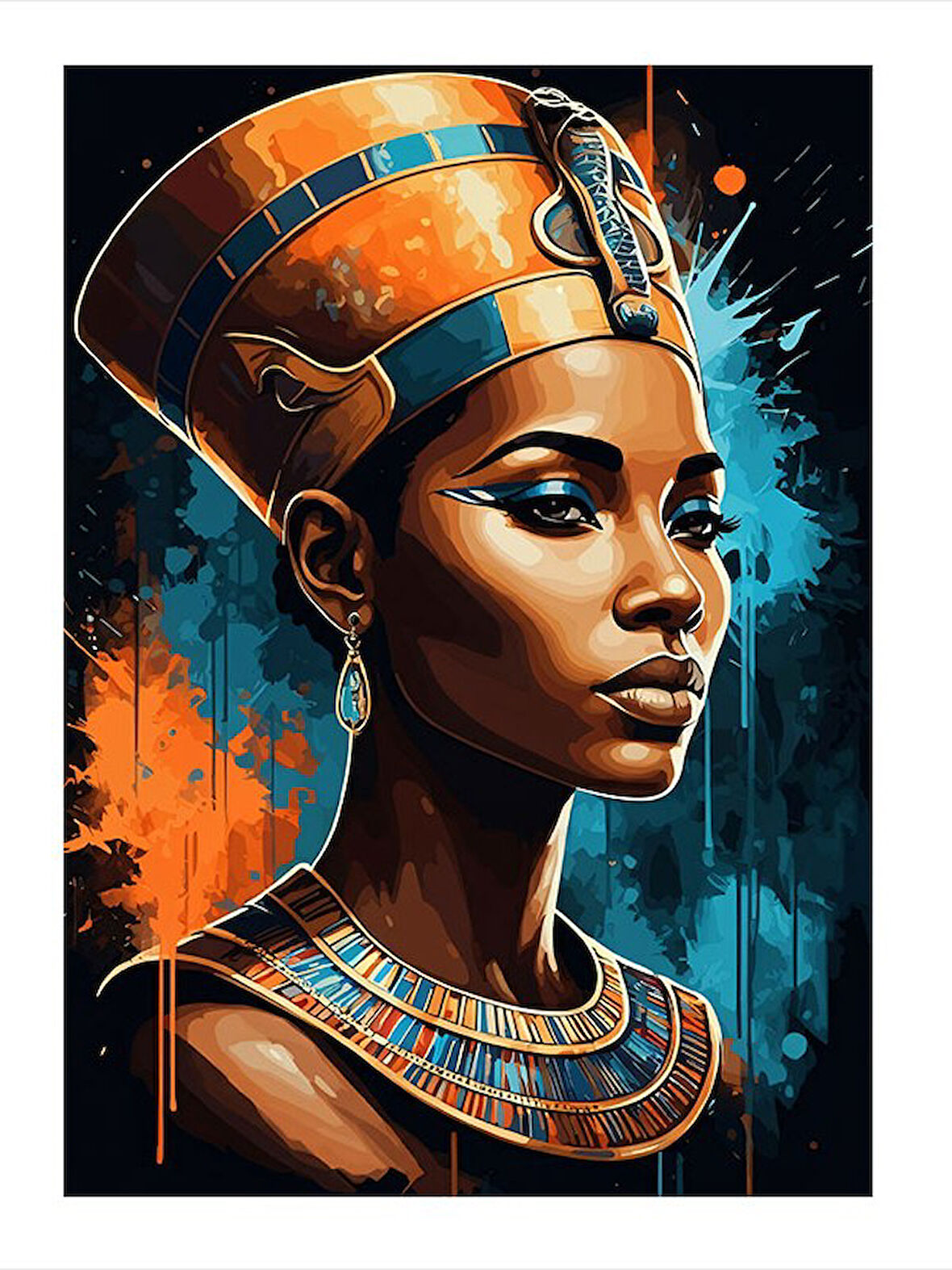 Mısır Kraliçesi Portresi Modern Ahşap Tablo