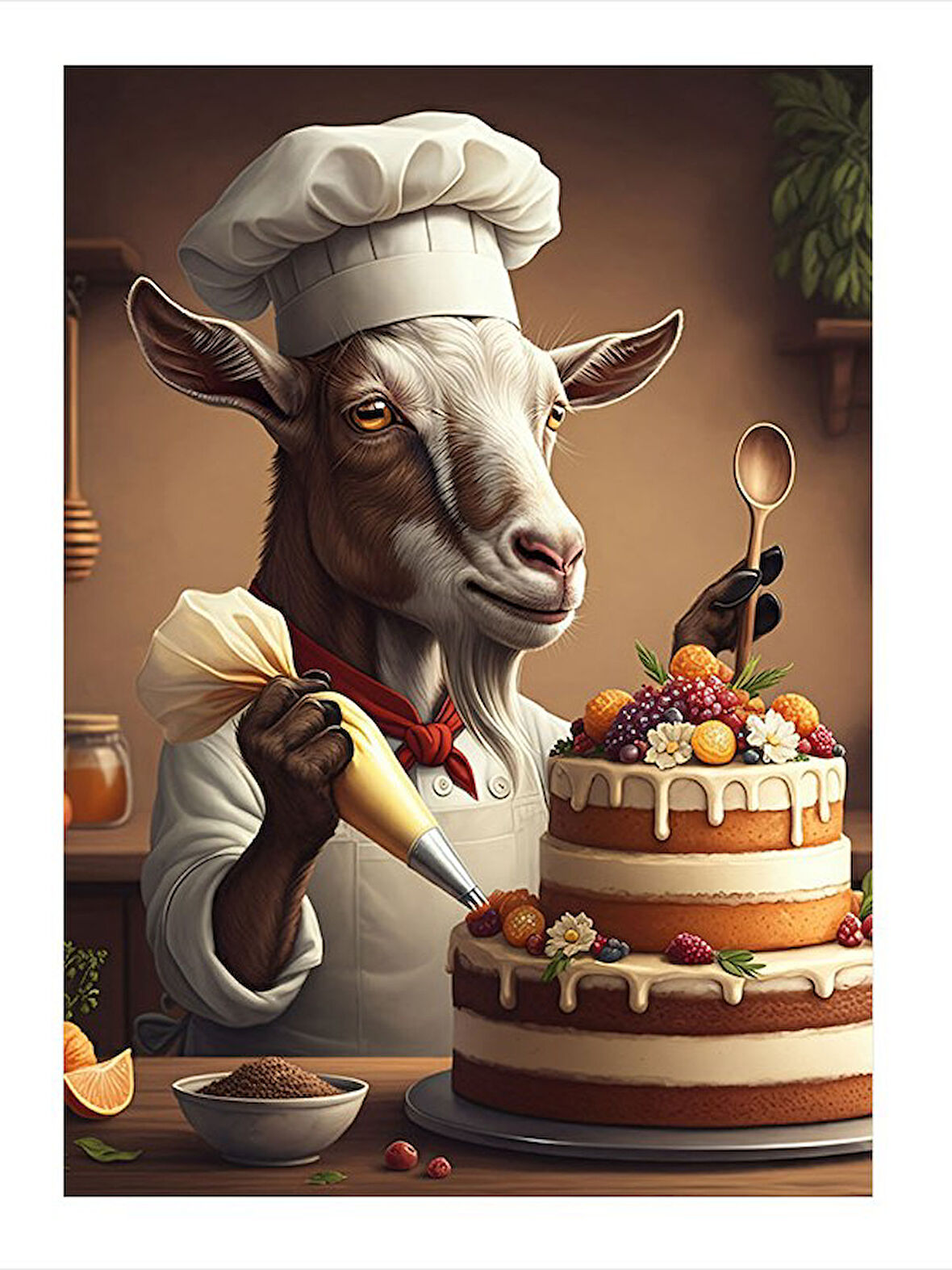 Pastacı Keçi Şef Model Mdf tablo