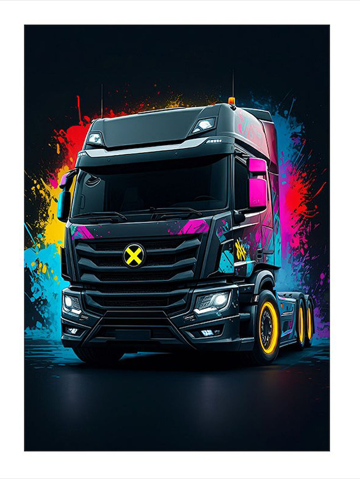 Neon Tır Sanatı Mdf Tablo
