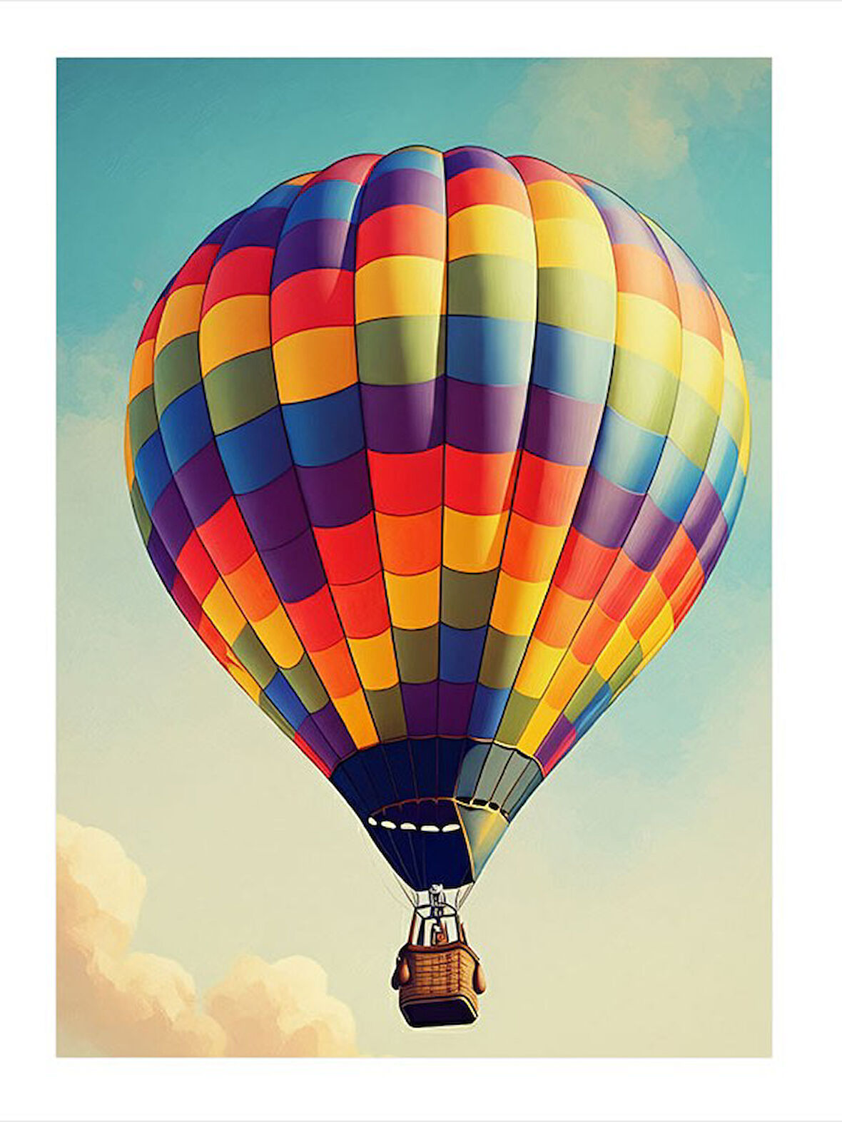 Renkli Balon Manzarası Dekoratif Mdf Tablo