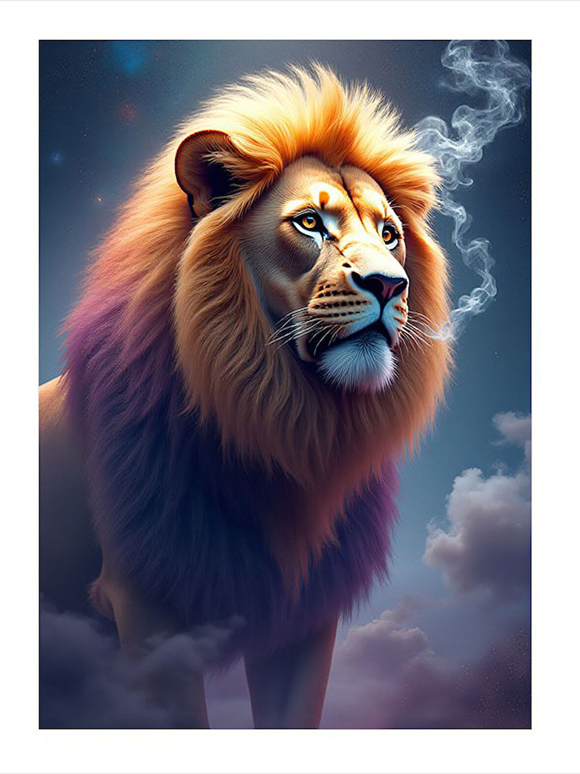 Sakin Aslan Portresi Tasarım Mdf Tablo