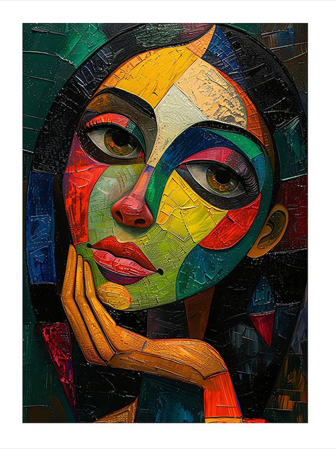 Soyut Kadın Yüzü Çizimi Model Mdf tablo