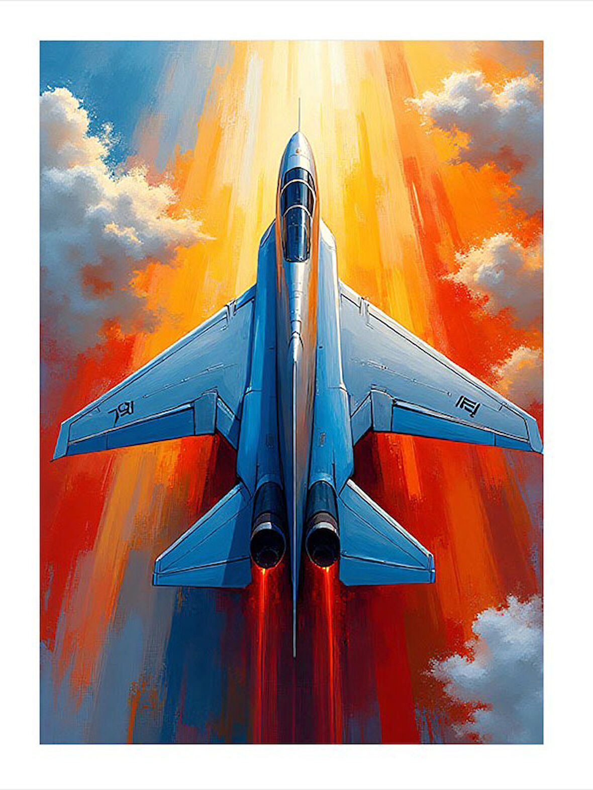 Yukarı Yönelik Savaş Uçağı Mdf Tablo