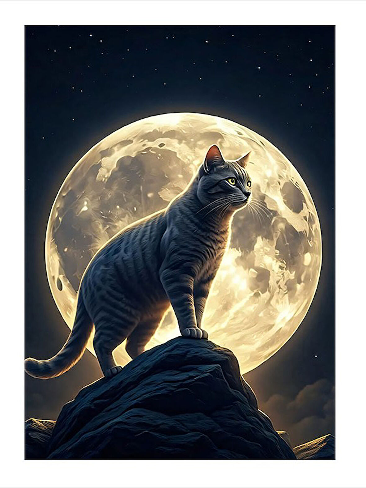 Ayışığında Kedi Model Mdf tablo