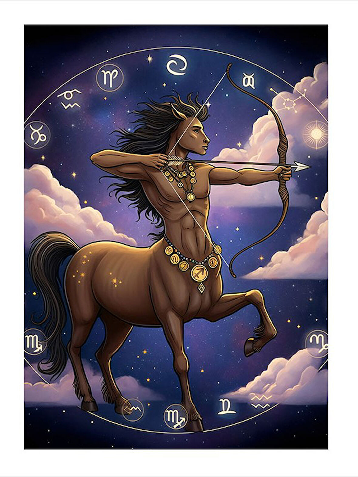 Yay Burcu Ve Centaur Dekoratif ahşap Tablo