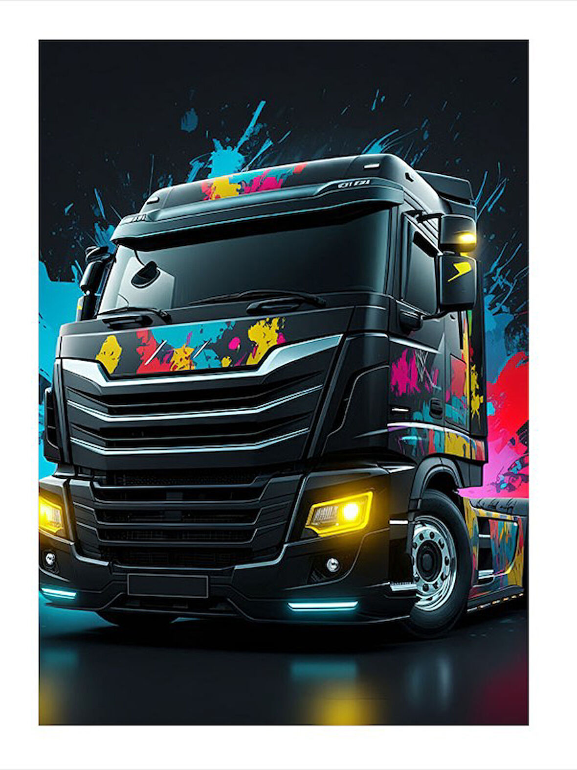 Neon Tır Sanatı Hediyelik Mdf Tablo