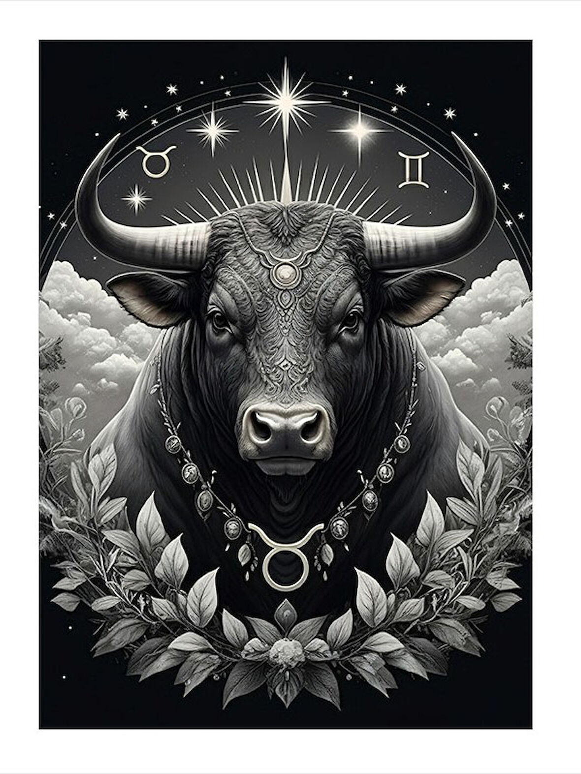Boğa Burcu Çizimi Hediyelik Mdf Tablo