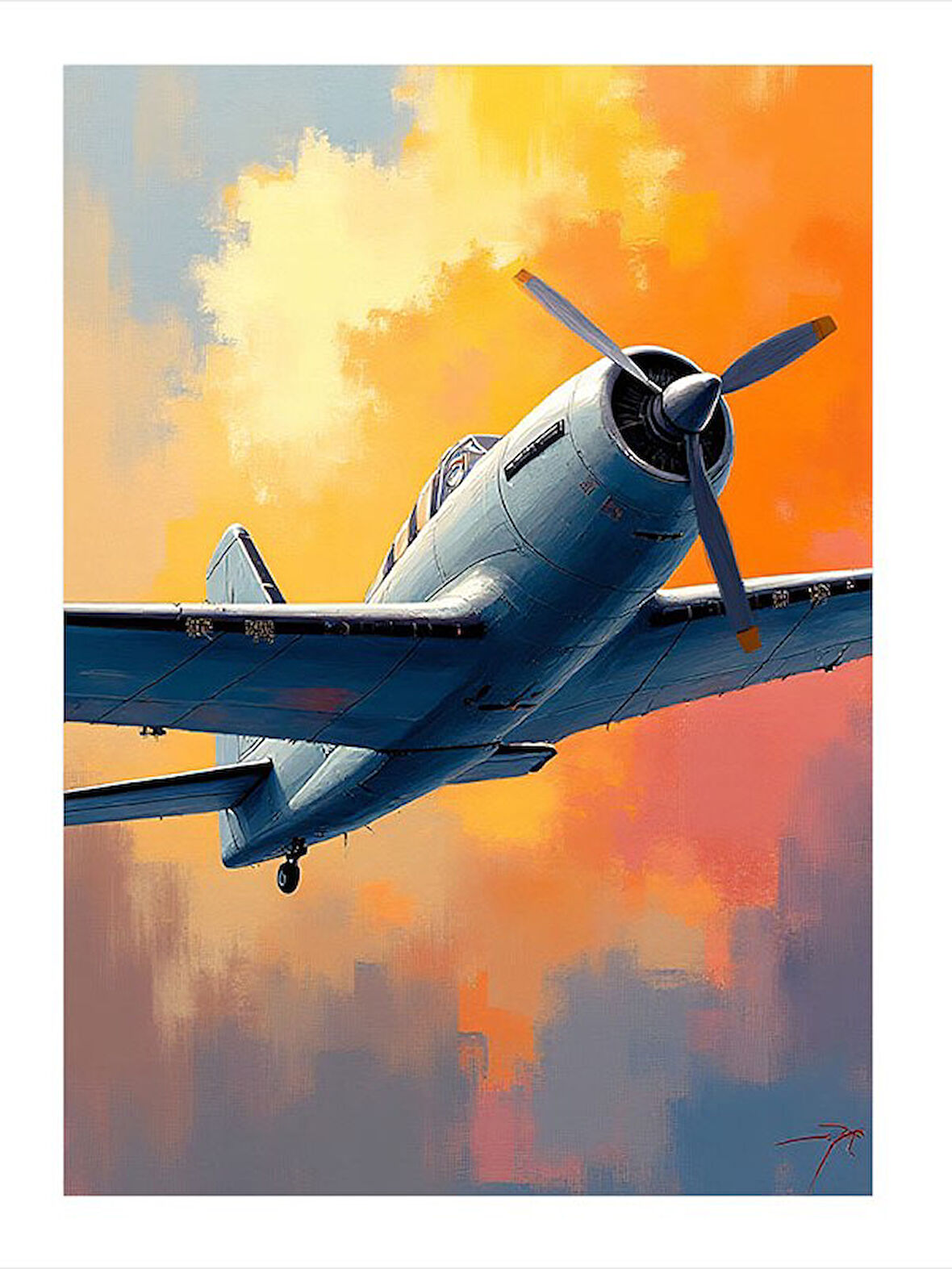 Gökyüzünde Beyaz Uçak Mdf Tablo