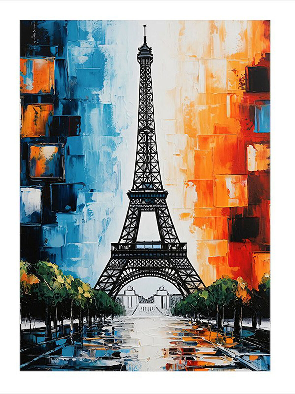 Eiffel Kulesi Sanatı Dekoratif ahşap Tablo