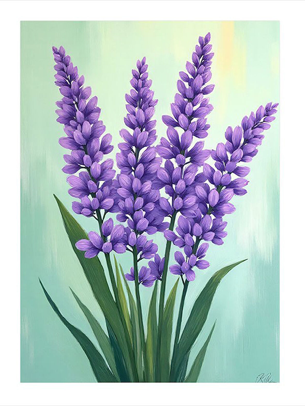 Lavanta Demeti Çizimi Mdf Tablo