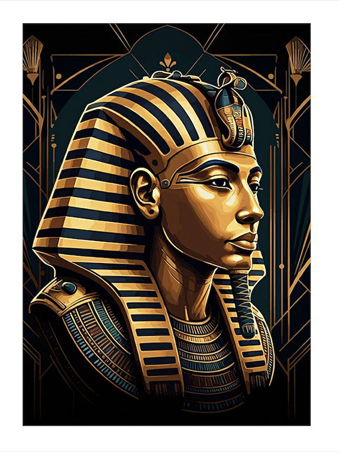 Firavun Portresi Model Ahşap Tablo