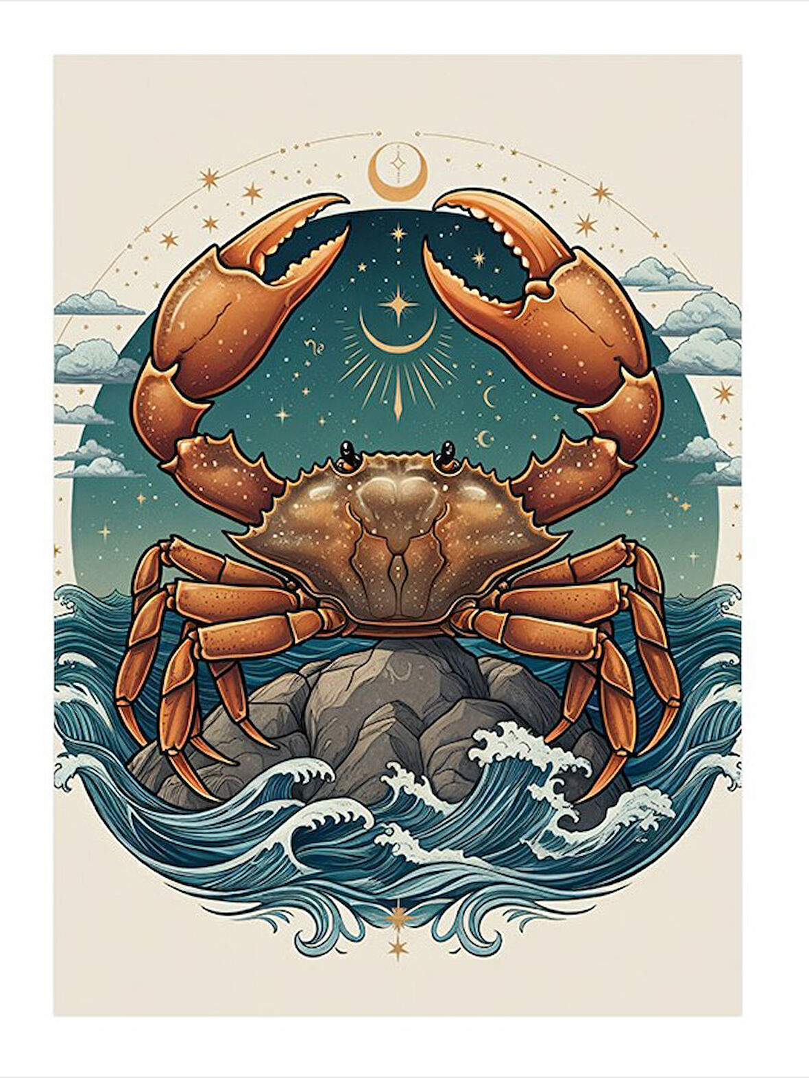 Yengeç Burcu Sanatı Hediyelik Mdf Tablo