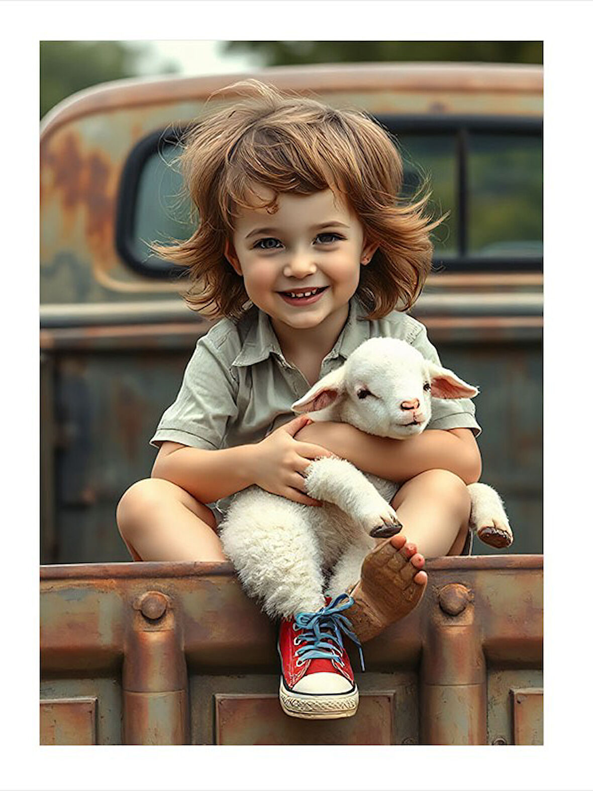 Kuzu Tutmuş Çocuk Art Mdf Tablo