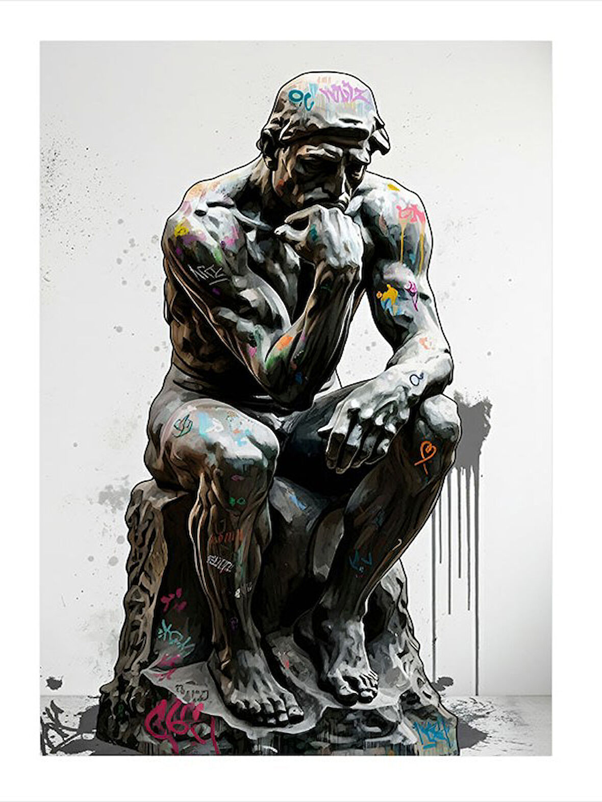 Düşünen Adam Modern Ahşap Tablo