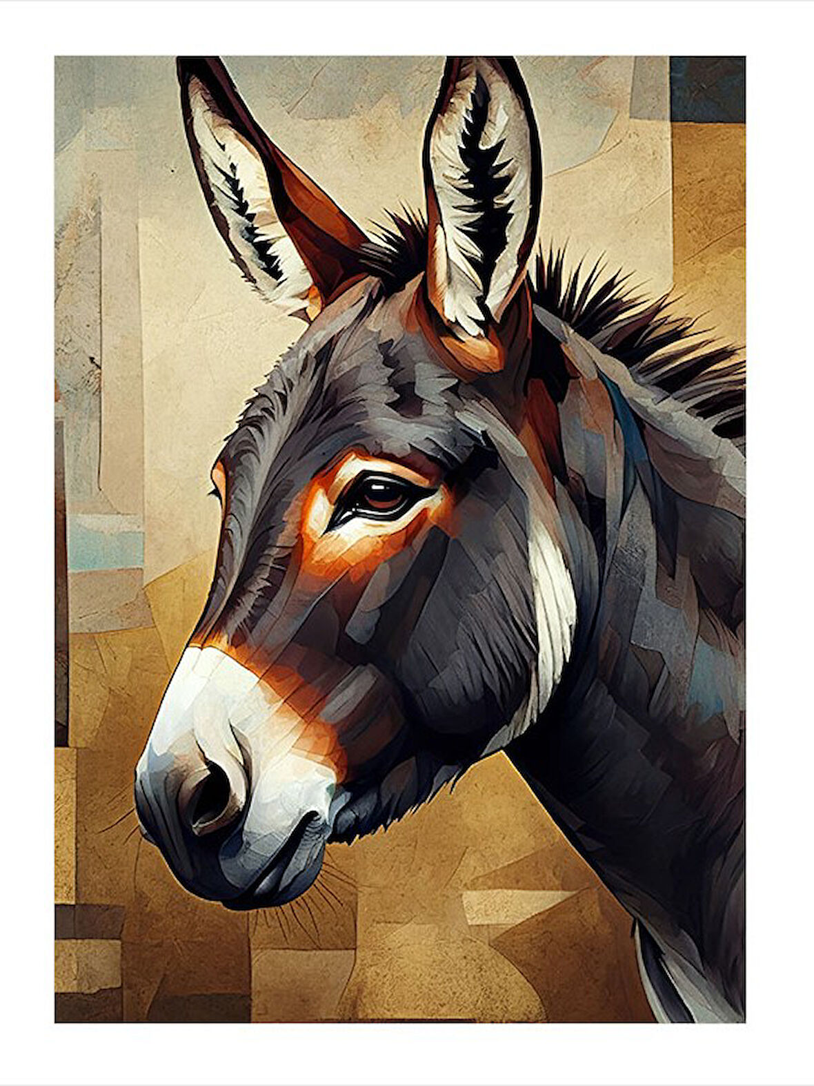Eşek Portresi Modern Mdf Tablo