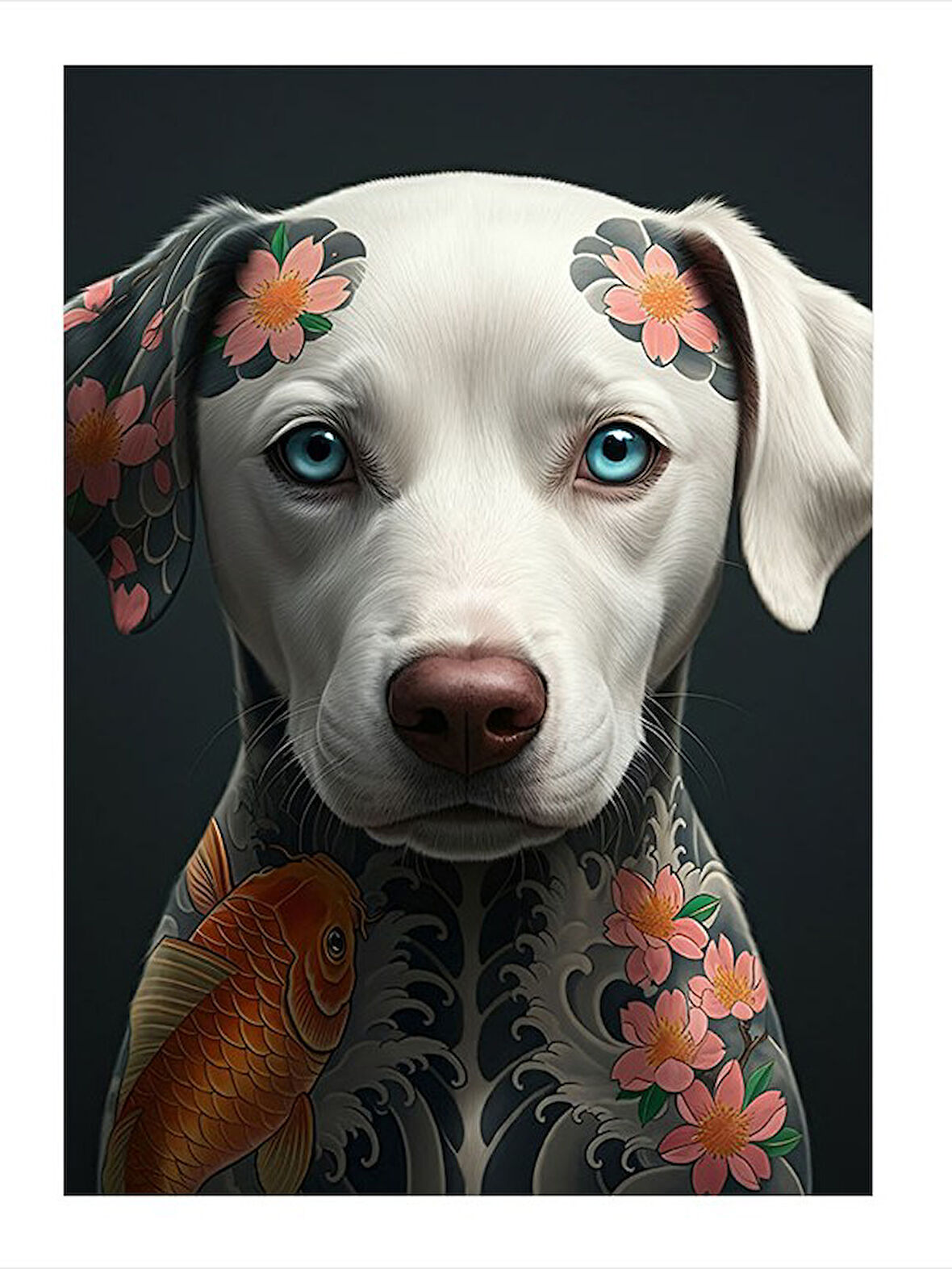 Desenli Köpek Portresi Model Mdf tablo