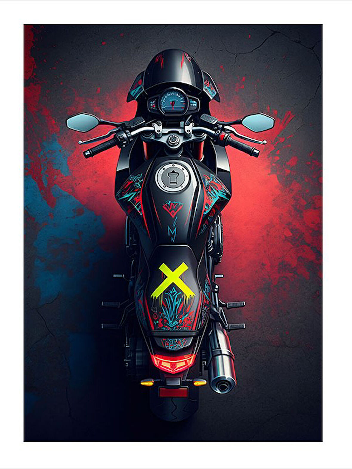 Modern Tasarımlı Motor Mdf poster