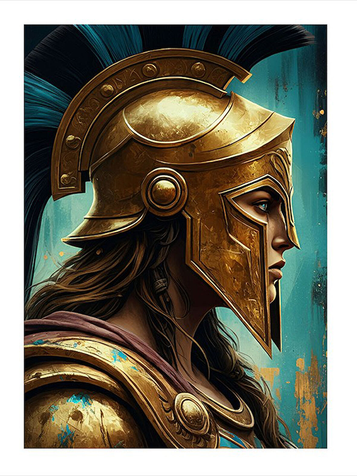 Yunan Miğferli Savaşçı Model Mdf tablo