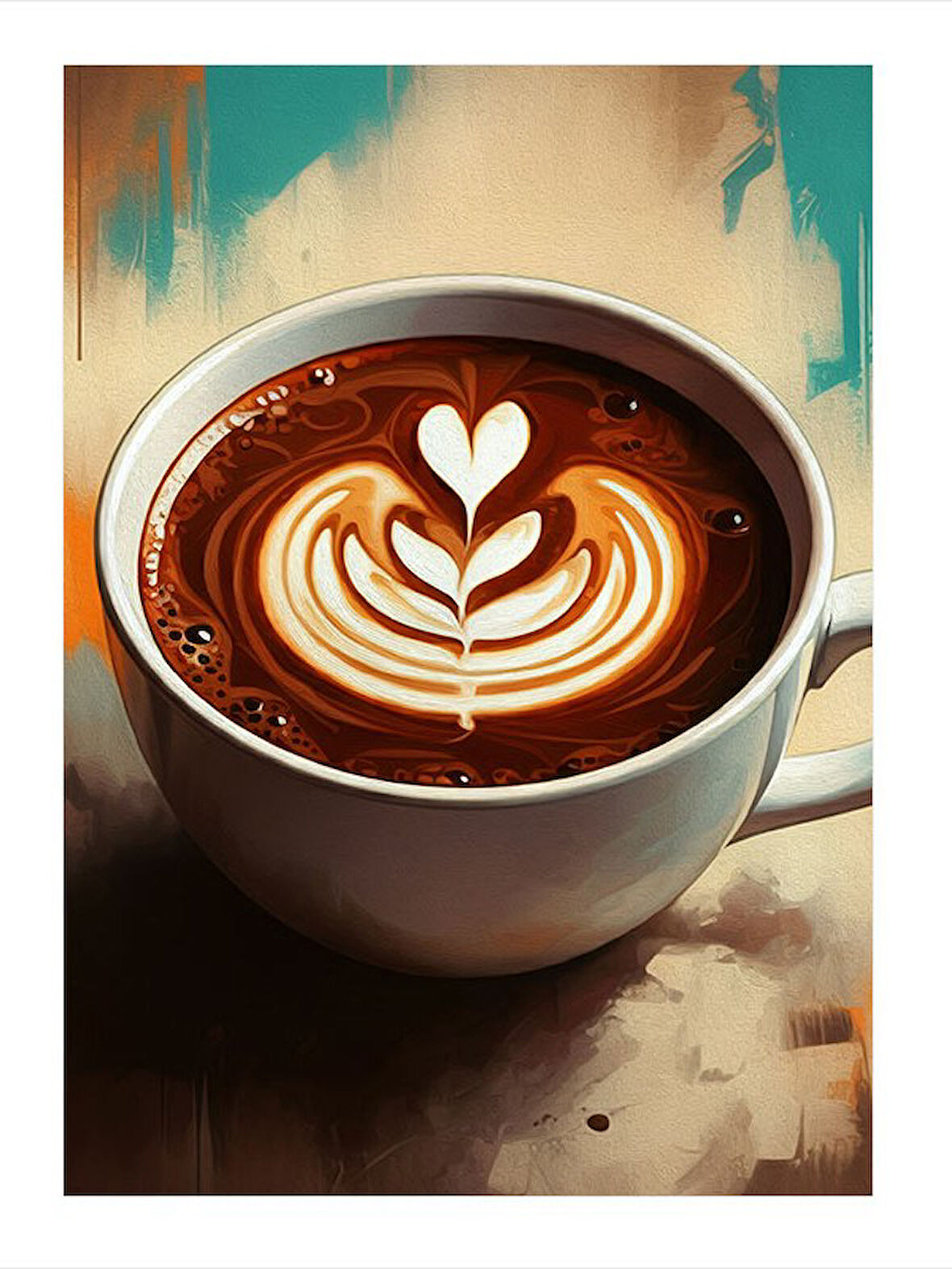 Latte Art Kahve Dekoratif ahşap Tablo