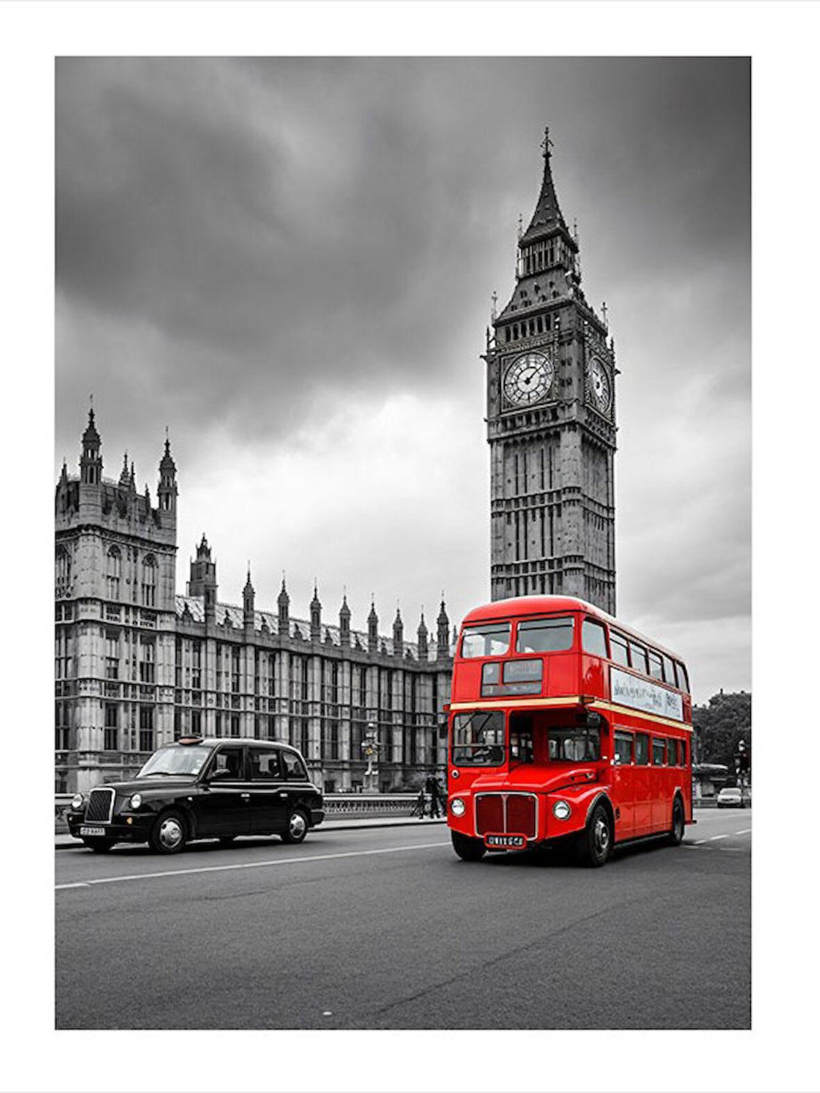 Londra Ve Kırmızı Otobüs Dekoratif Mdf Tablo