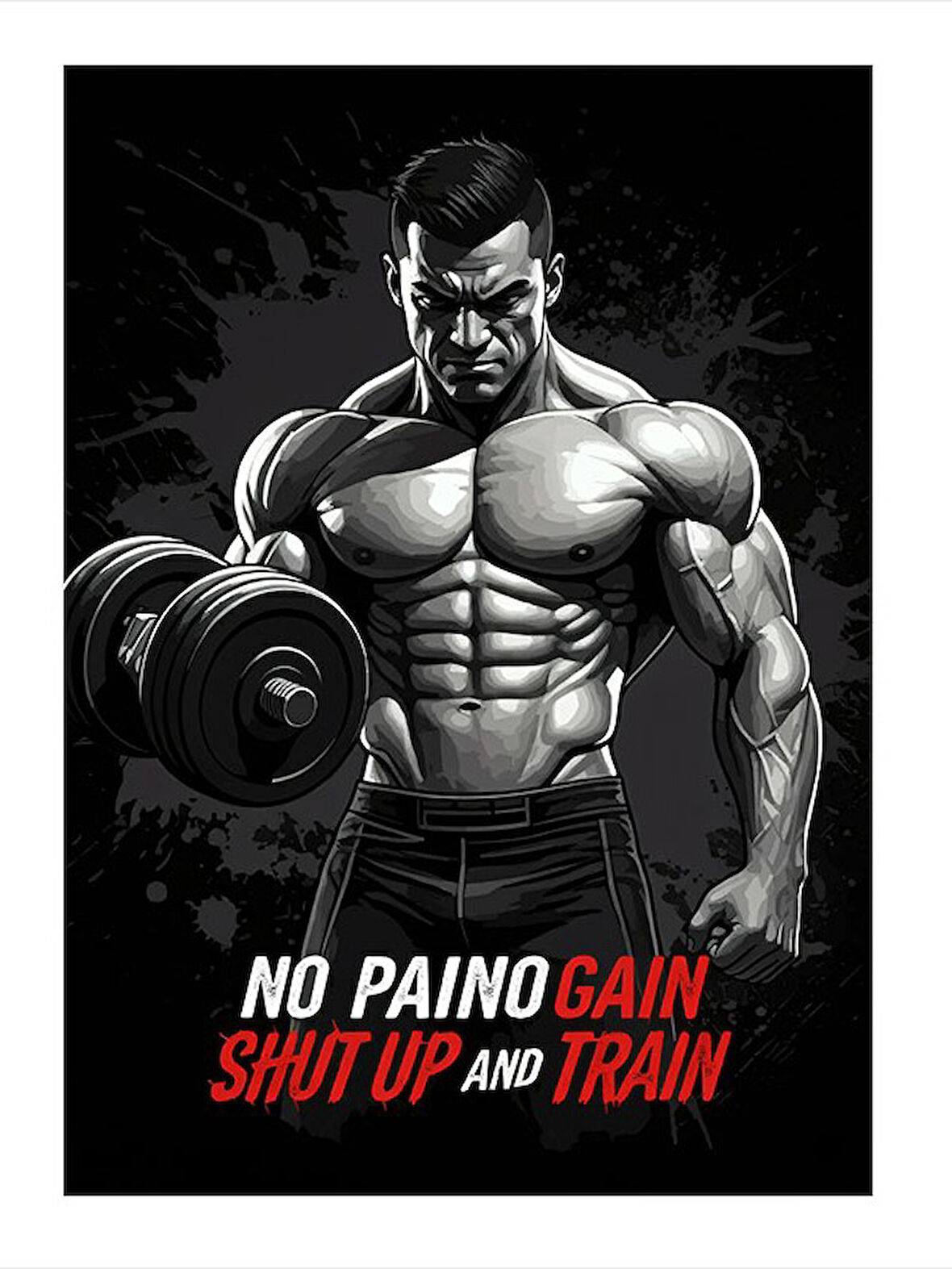 Kaslı Adam Motivasyon Posteri Tasarım Ahşap Tablo