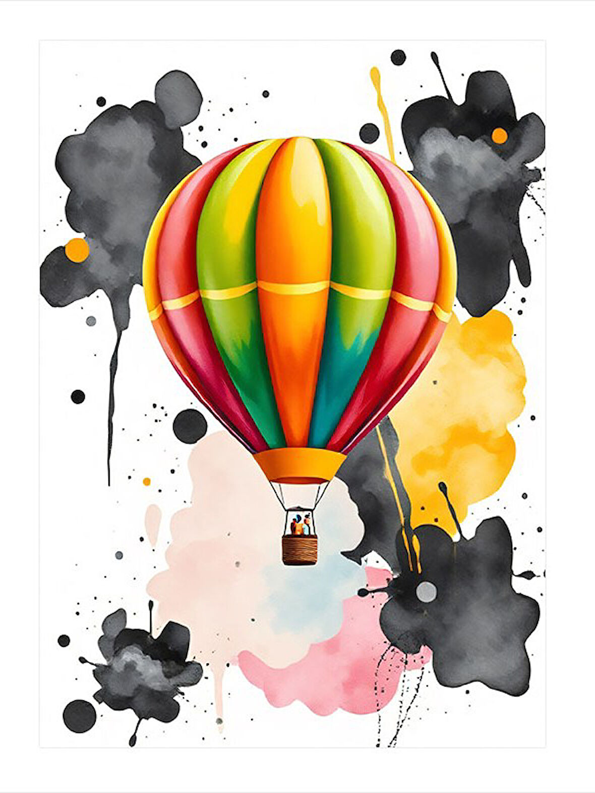 Sıcak Hava Balonu Ve Renkler Tasarım Mdf Tablo