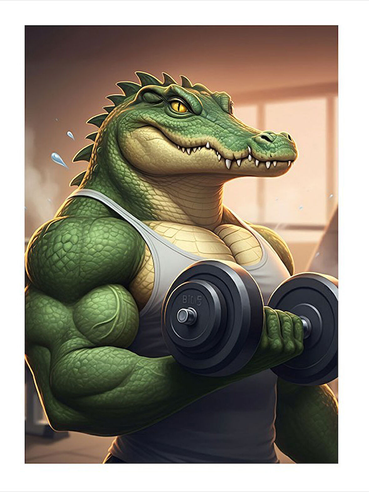 Kaslı Timsah Ve Ağırlık Model Mdf tablo