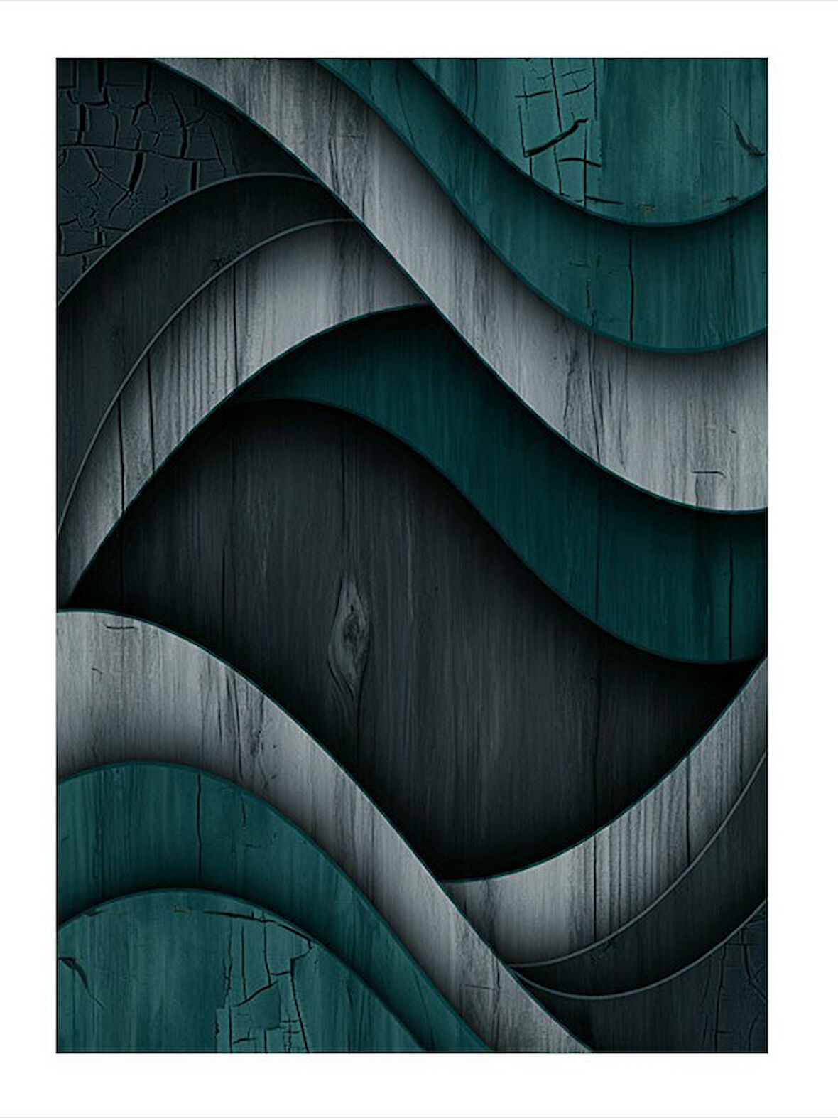 Yeşil Soyut Sanat Tasarım Mdf Tablo