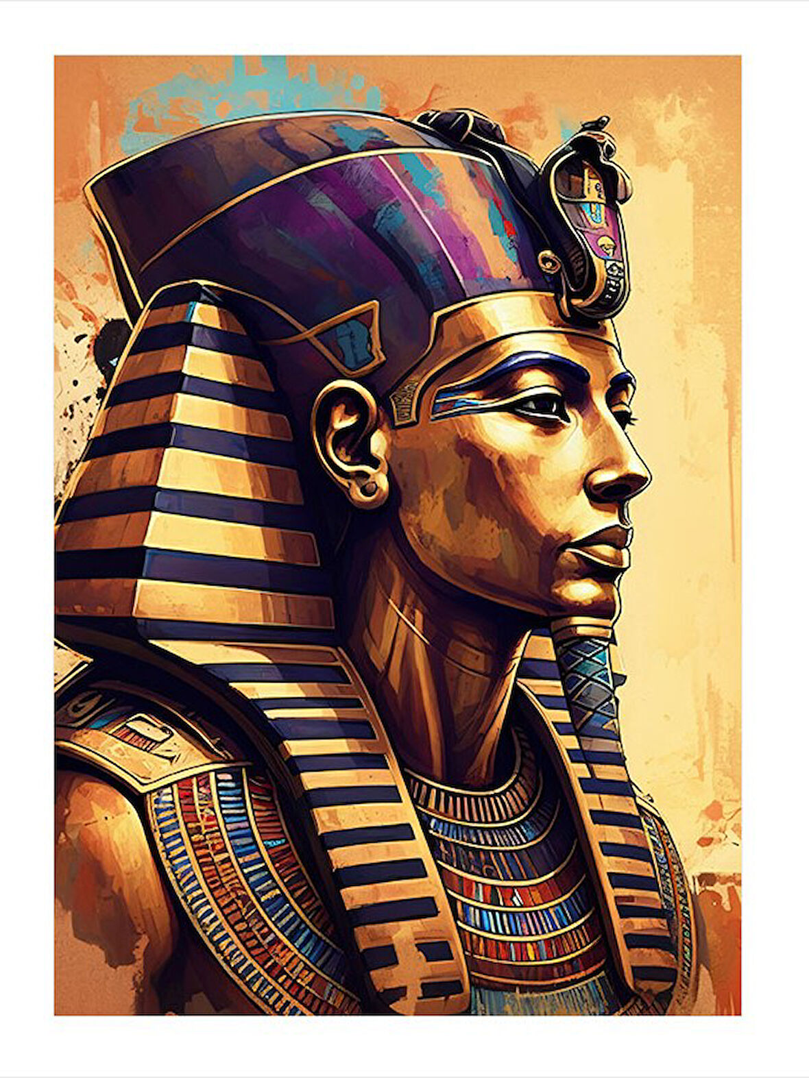 Firavun Portresi Modern Mdf Tablo